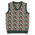 Pangolin Pattern Knit V-Neck Vest - Lightweight Retro Style - DipaliZ