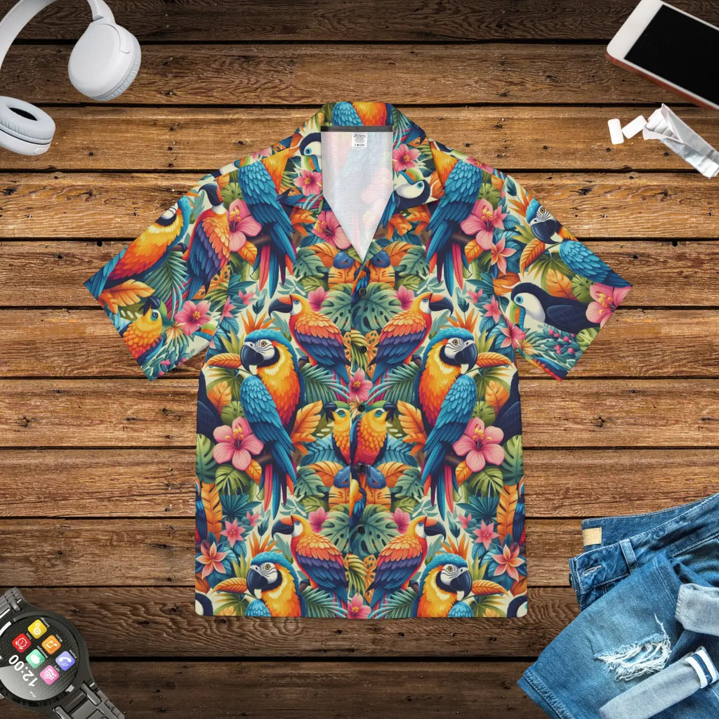 Men's Hawaiian Camp Shirt - All-Over Print Summer Style - DipaliZ