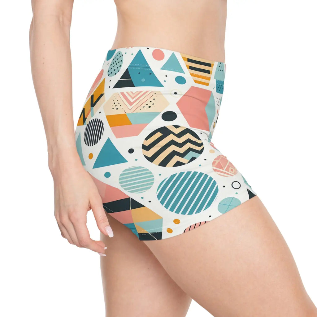 Geometric Women's Shorts - Pastel Abstract Summer - DipaliZ