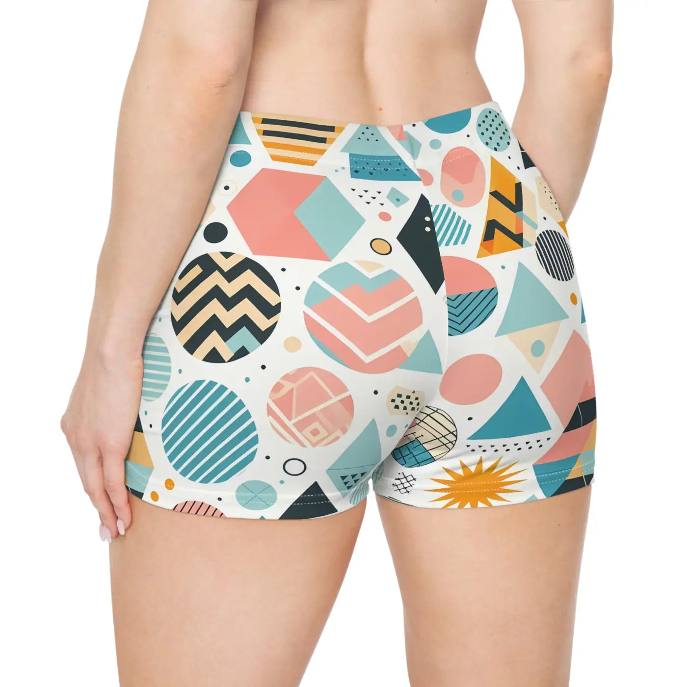 Geometric Women's Shorts - Pastel Abstract Summer - DipaliZ