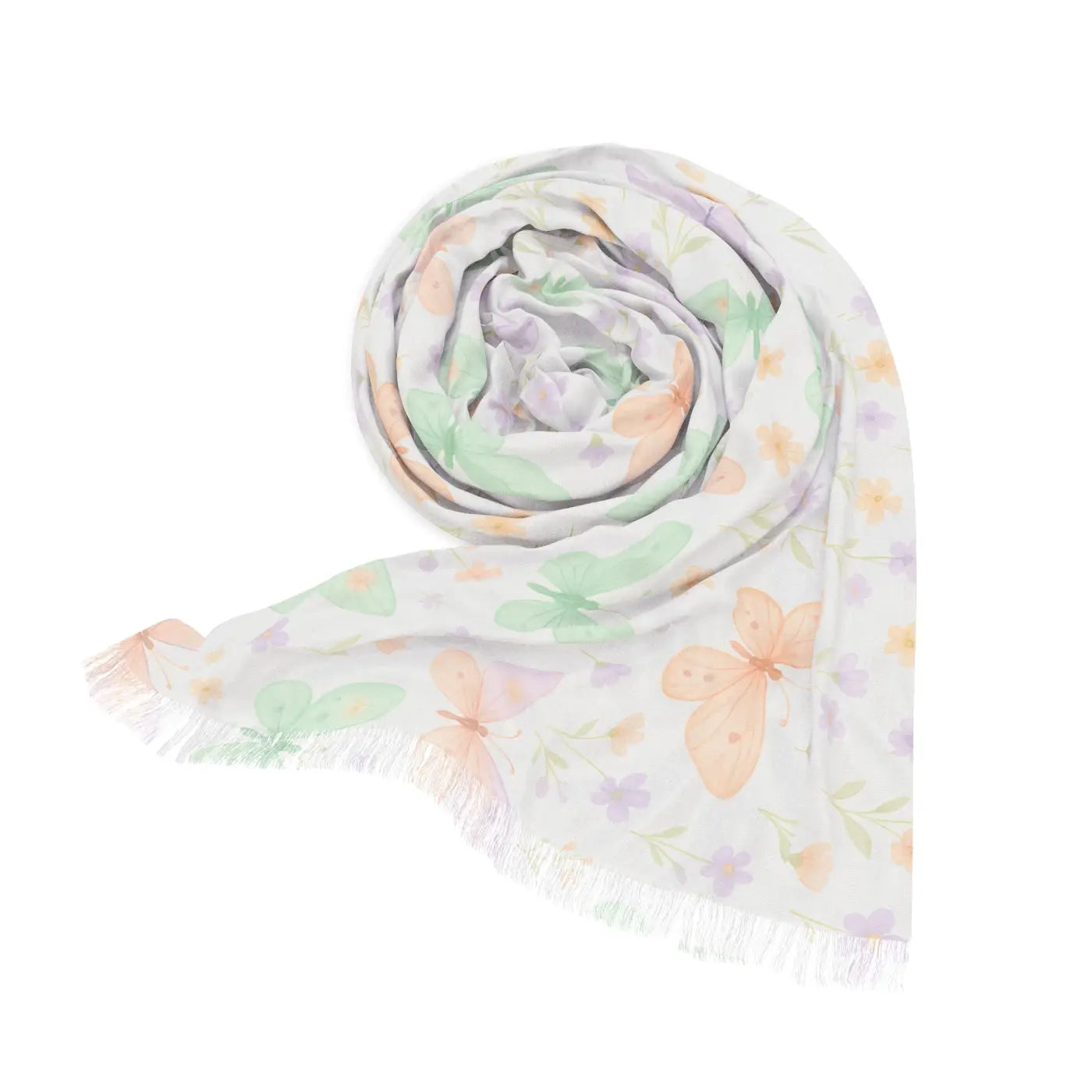 Pastel Butterfly Light Scarf - Spring Garden Wrap - DipaliZ