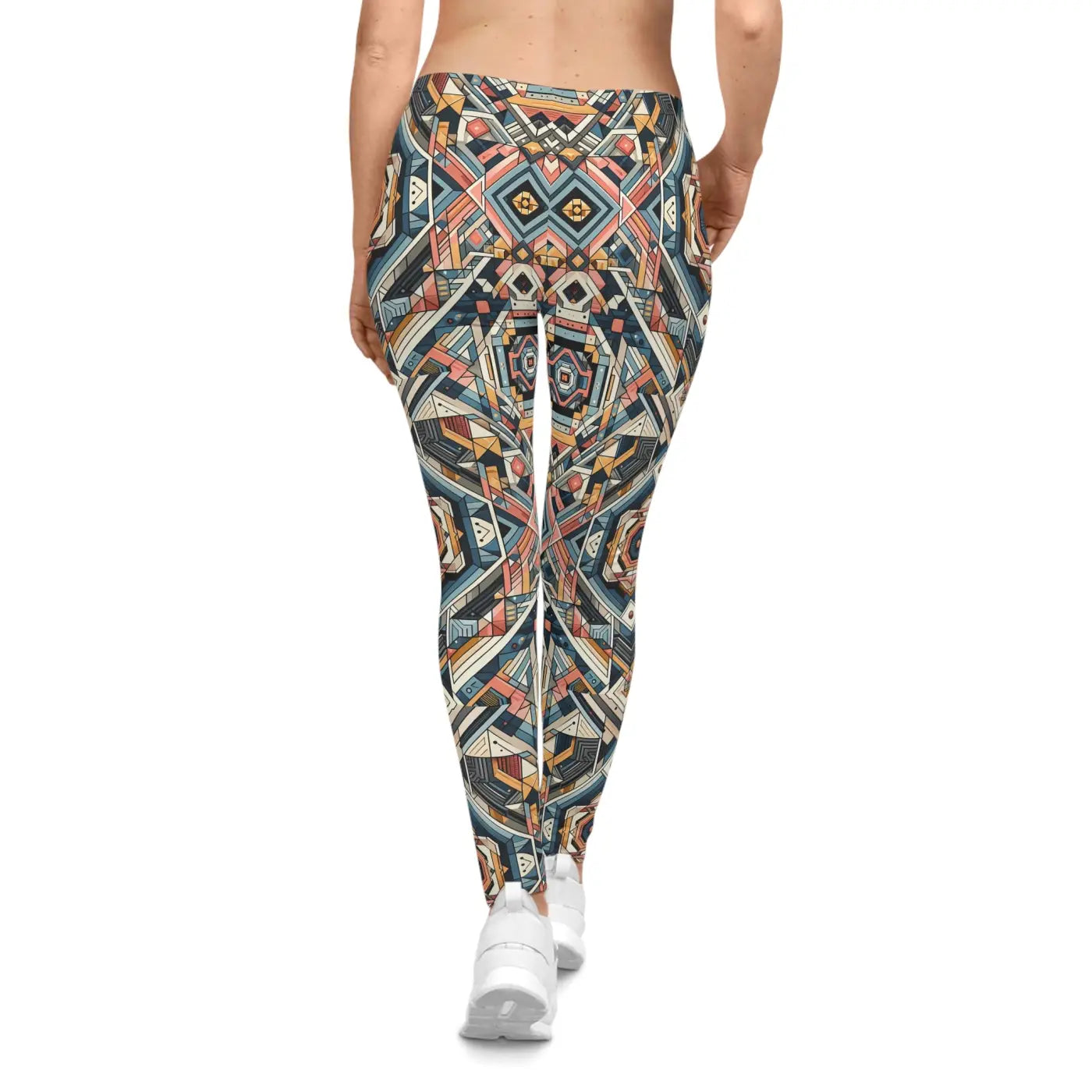 Geometric Casual Leggings - Pastel Colored Pattern - DipaliZ