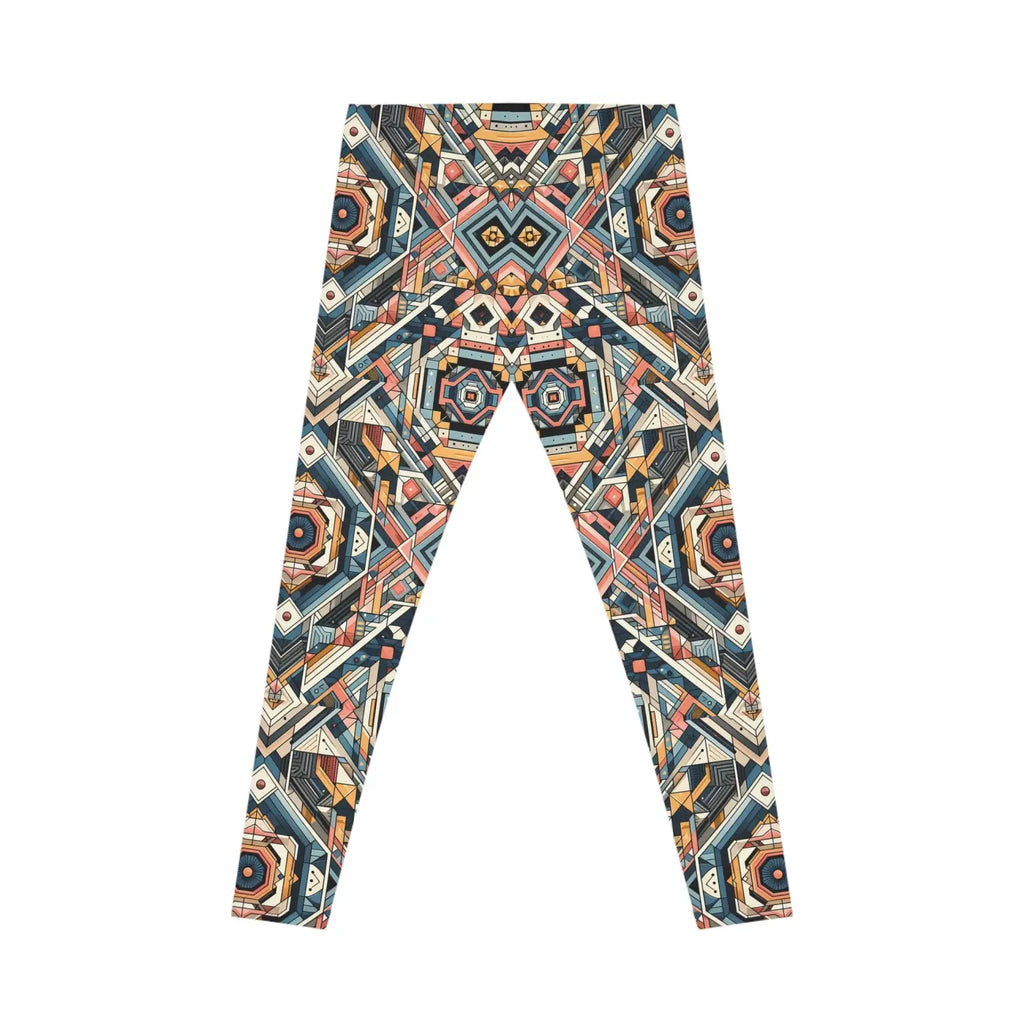 Geometric Casual Leggings - Pastel Colored Pattern - DipaliZ