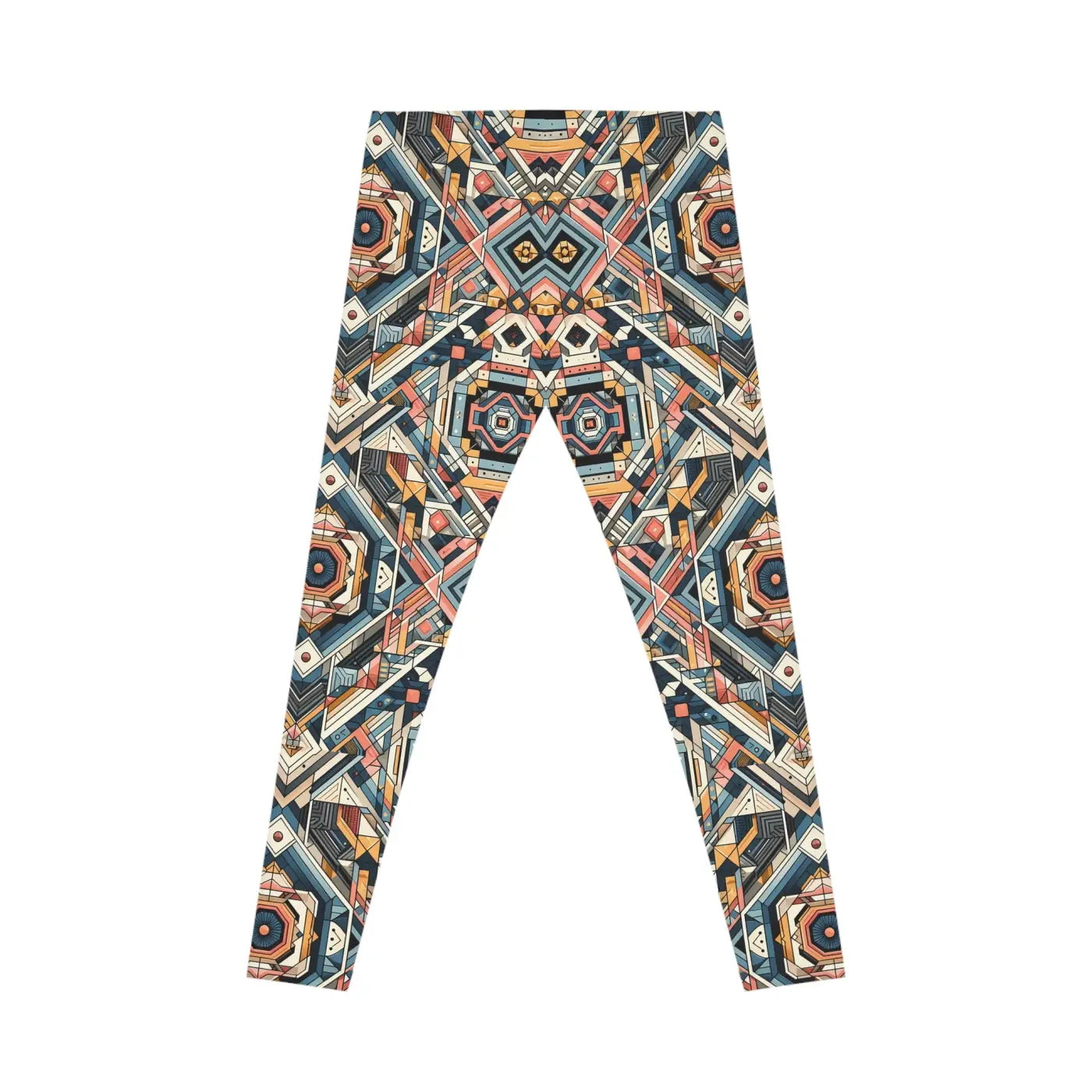 Geometric Casual Leggings - Pastel Colored Pattern - DipaliZ