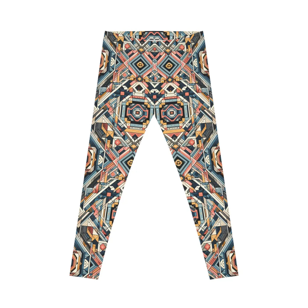 Geometric Casual Leggings - Pastel Colored Pattern - DipaliZ