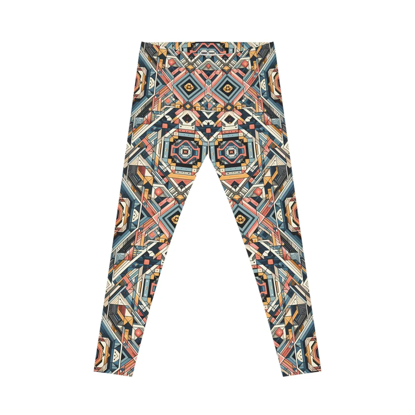 Geometric Casual Leggings - Pastel Colored Pattern - DipaliZ