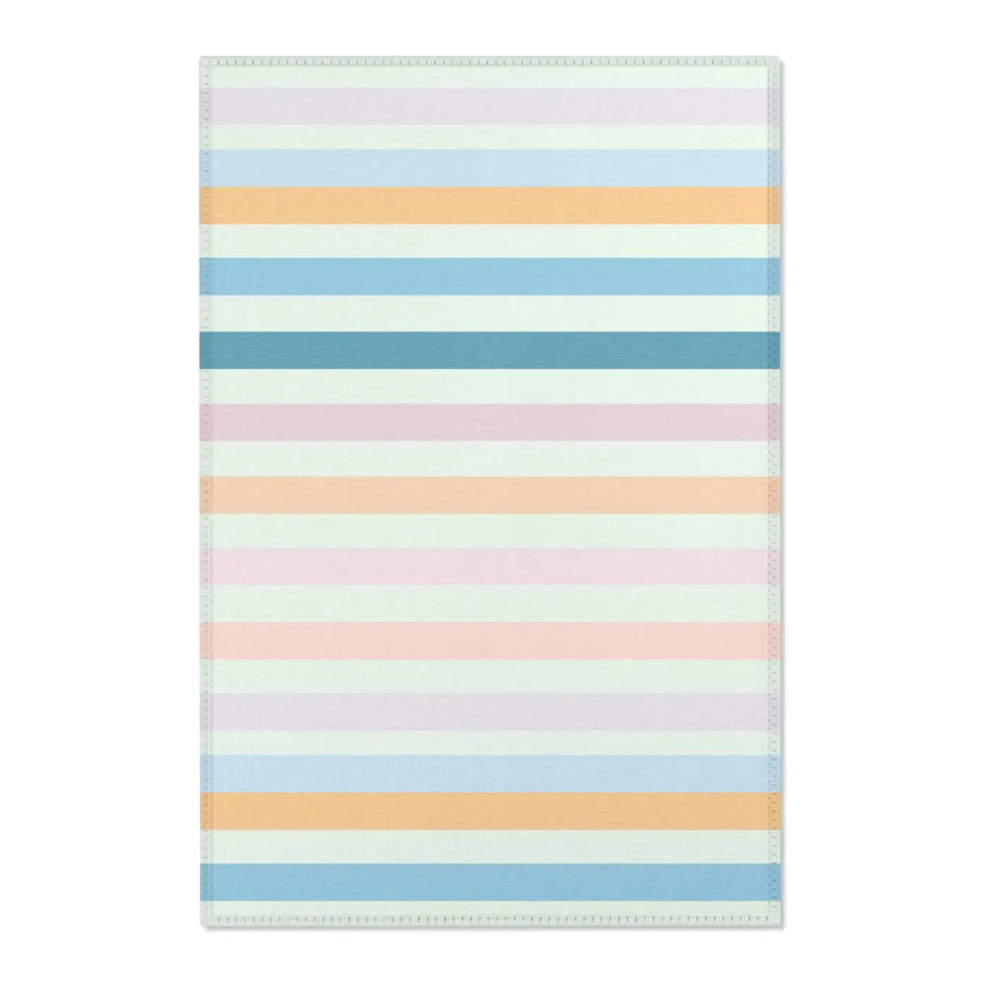 Pastel Colored Stripes Area Rug - Polyester Chenille - DipaliZ