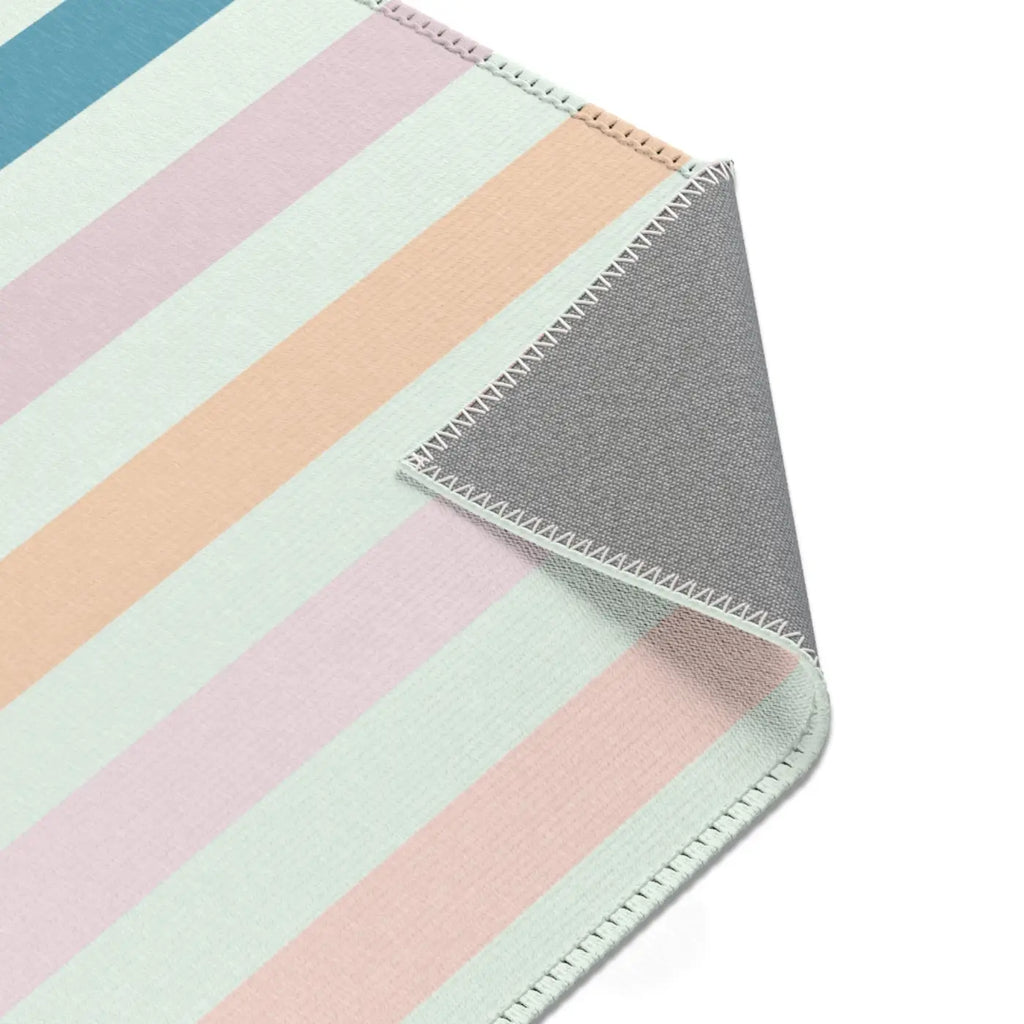 Pastel Colored Stripes Area Rug - Polyester Chenille - DipaliZ