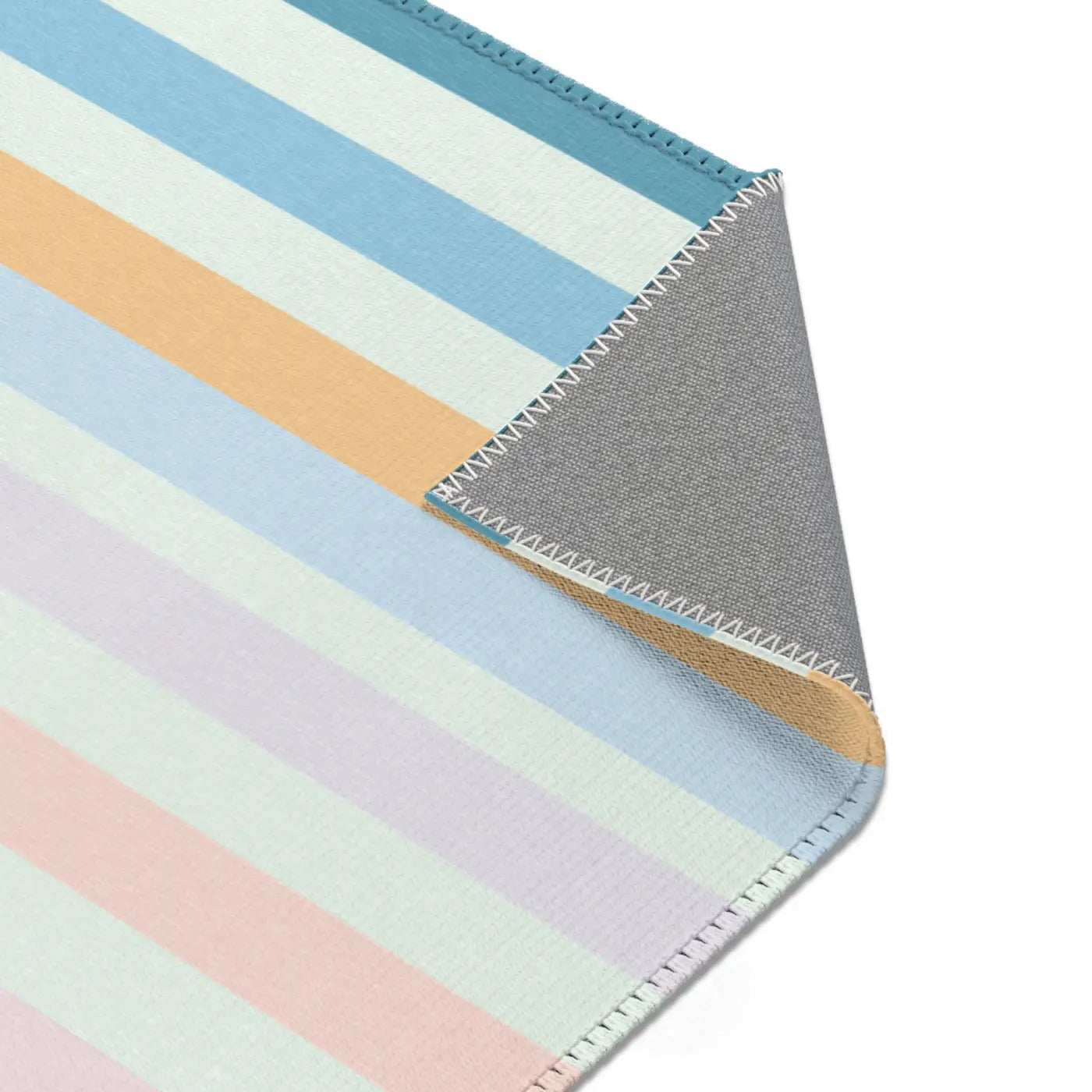 Pastel Colored Stripes Area Rug - Polyester Chenille - DipaliZ