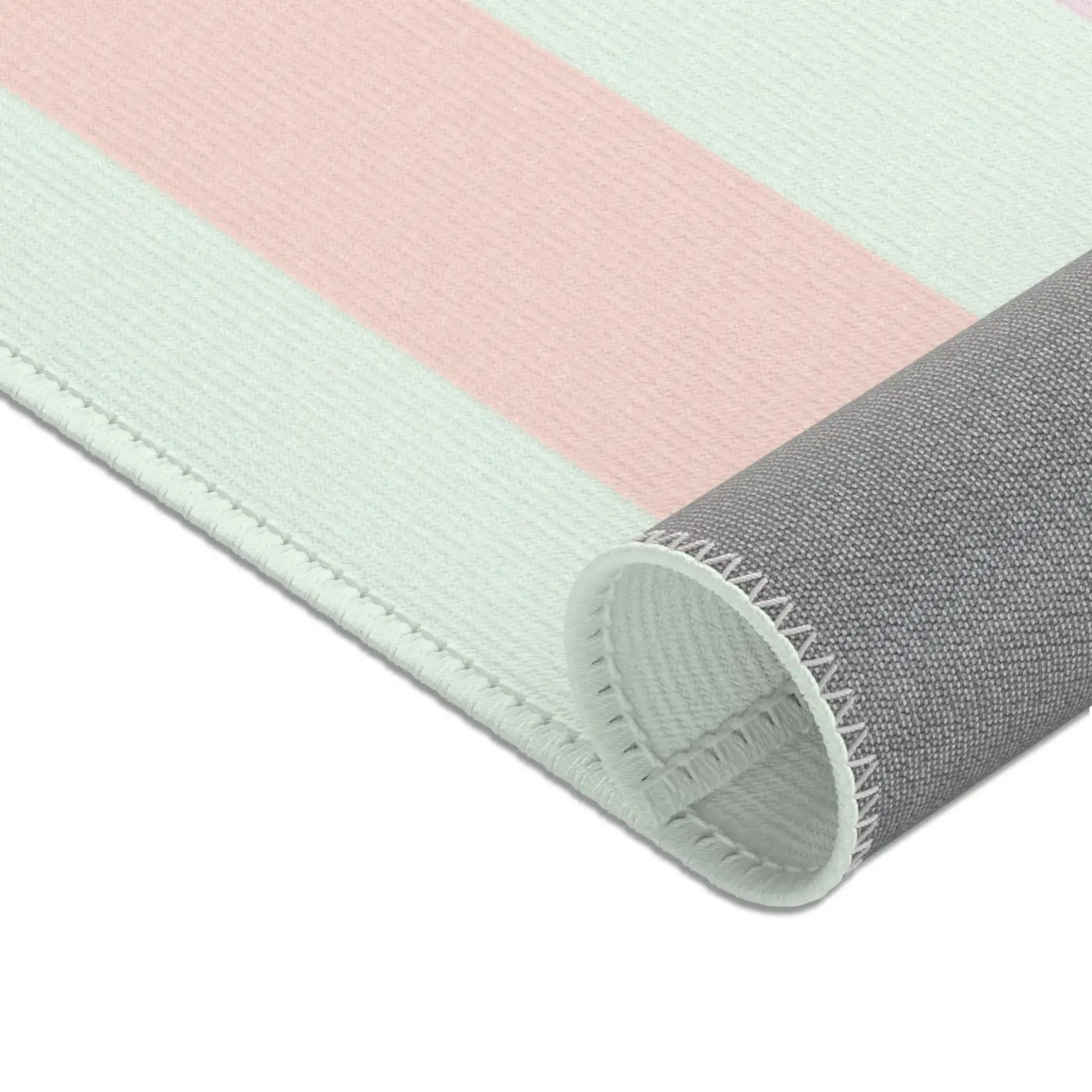 Pastel Colored Stripes Area Rug - Polyester Chenille - DipaliZ