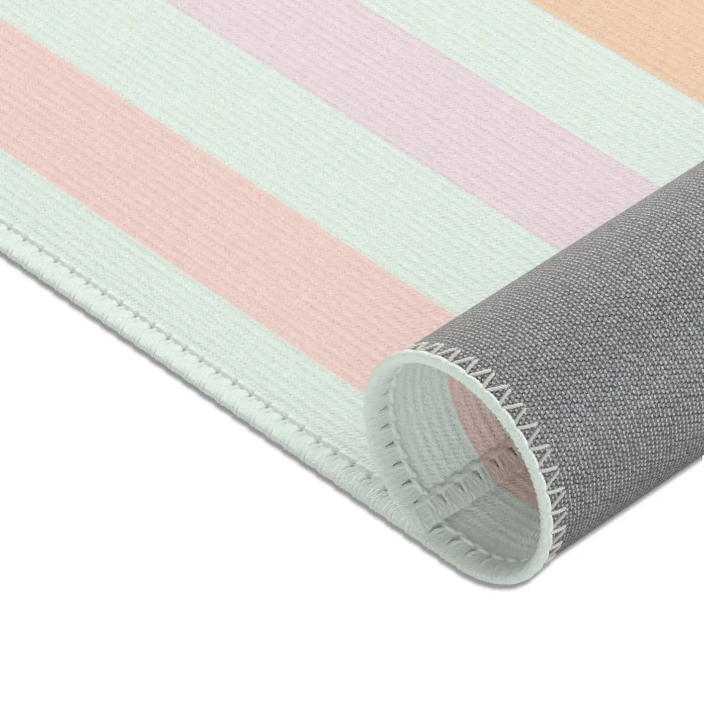 Pastel Colored Stripes Area Rug - Polyester Chenille - DipaliZ