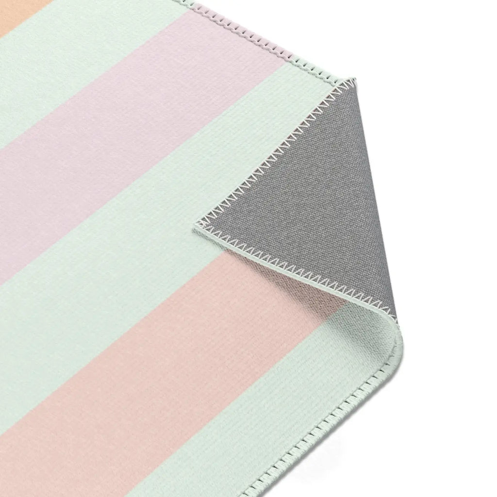 Pastel Colored Stripes Area Rug - Polyester Chenille - DipaliZ