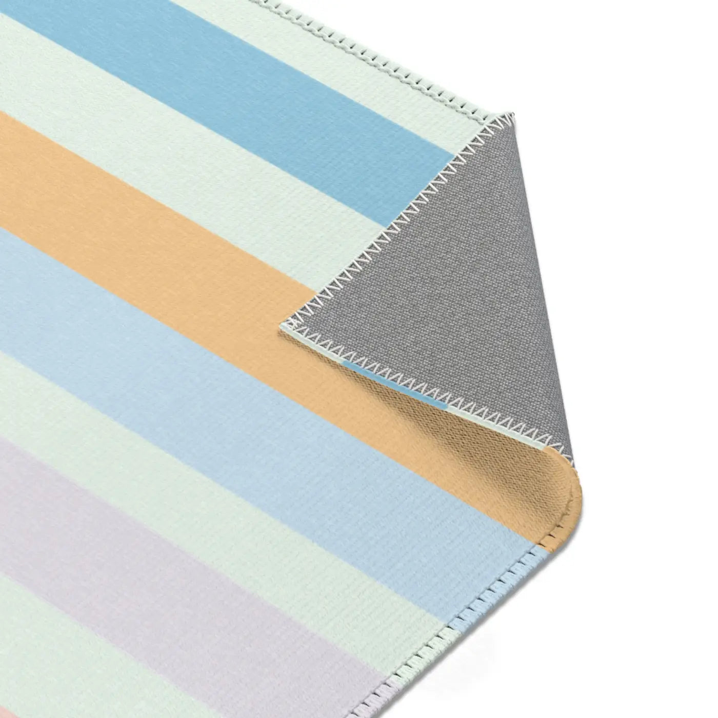 Pastel Colored Stripes Area Rug - Polyester Chenille - DipaliZ