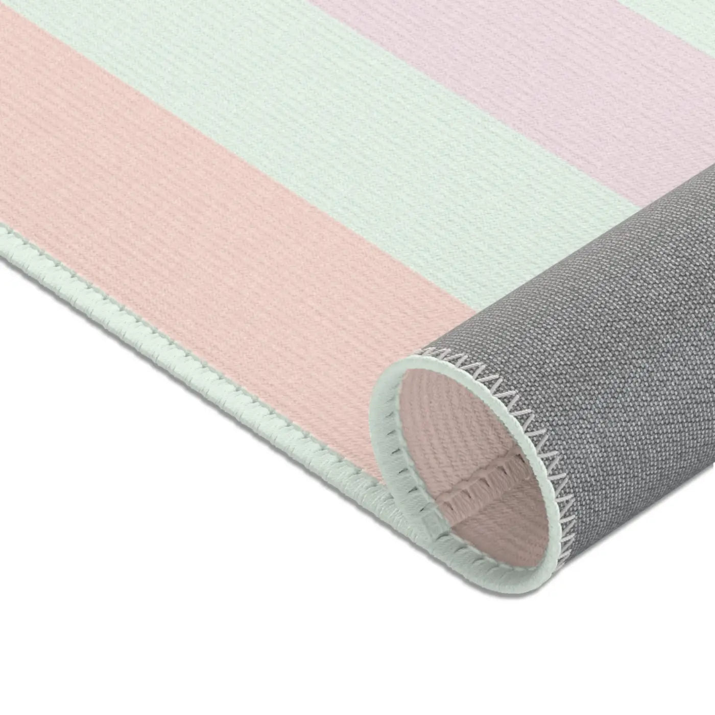 Pastel Colored Stripes Area Rug - Polyester Chenille - DipaliZ