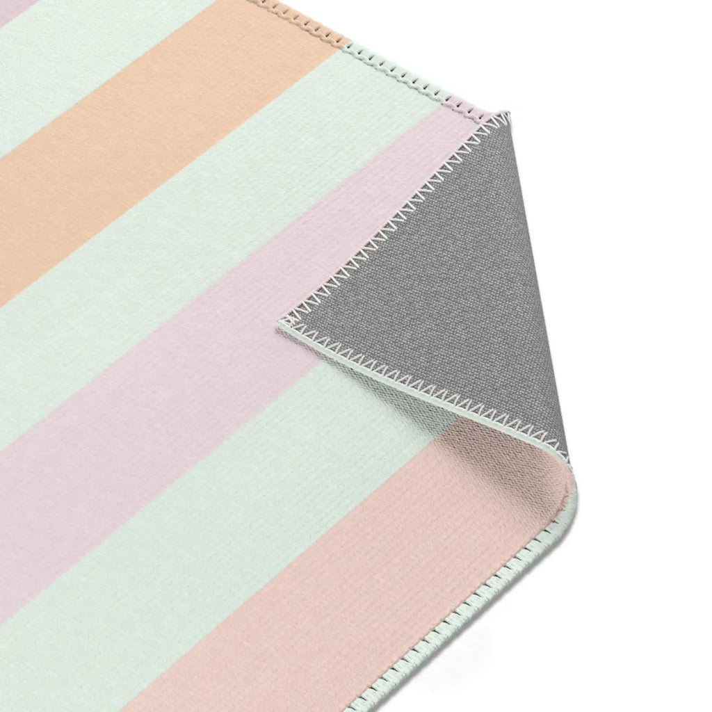 Pastel Colored Stripes Area Rug - Polyester Chenille - DipaliZ
