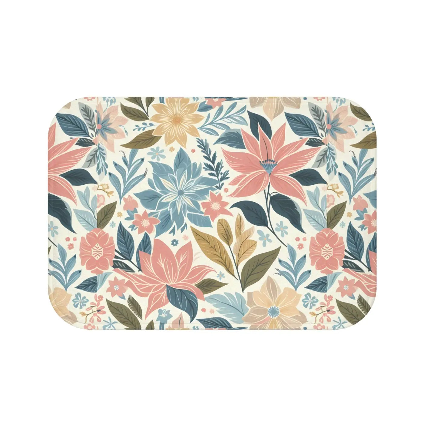 Pastel Floral Bath Mat - Anti-Slip Backing - DipaliZ