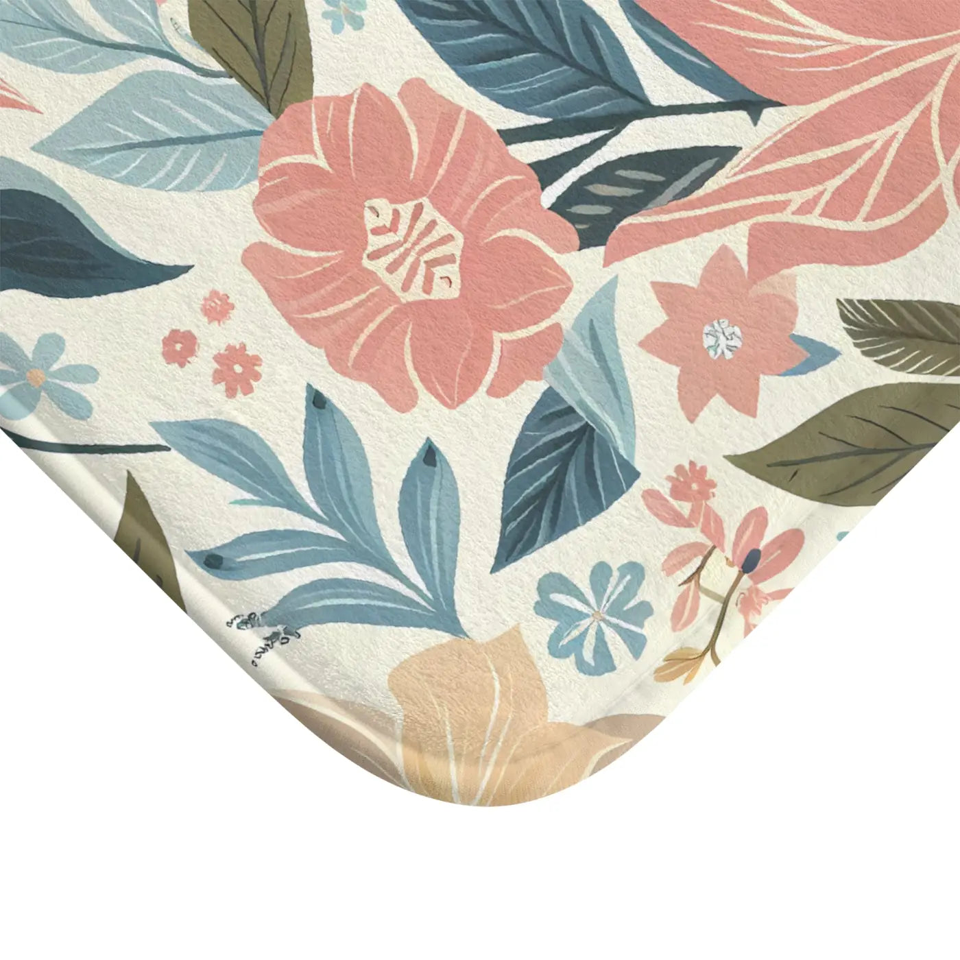 Pastel Floral Bath Mat - Anti-Slip Backing - DipaliZ