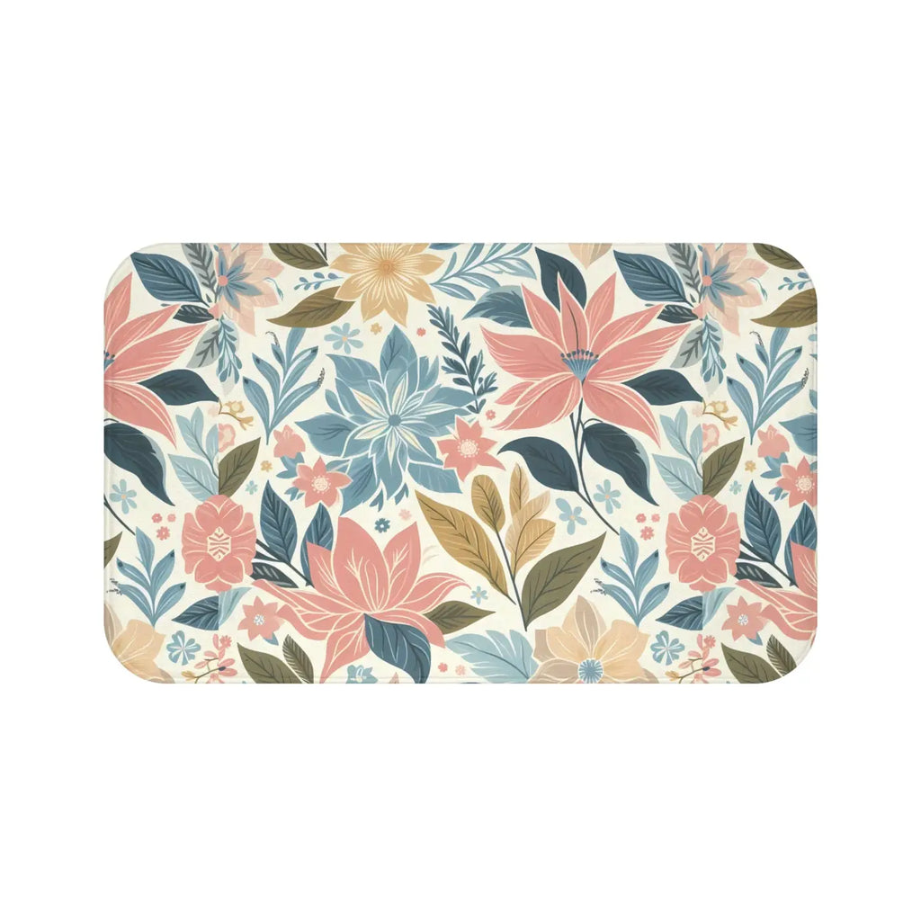 Pastel Floral Bath Mat - Anti-Slip Backing - DipaliZ