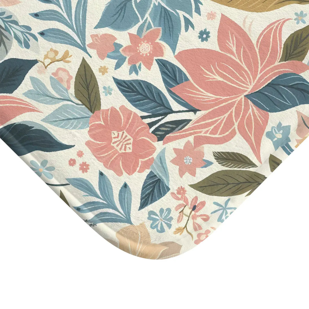 Pastel Floral Bath Mat - Anti-Slip Backing - DipaliZ