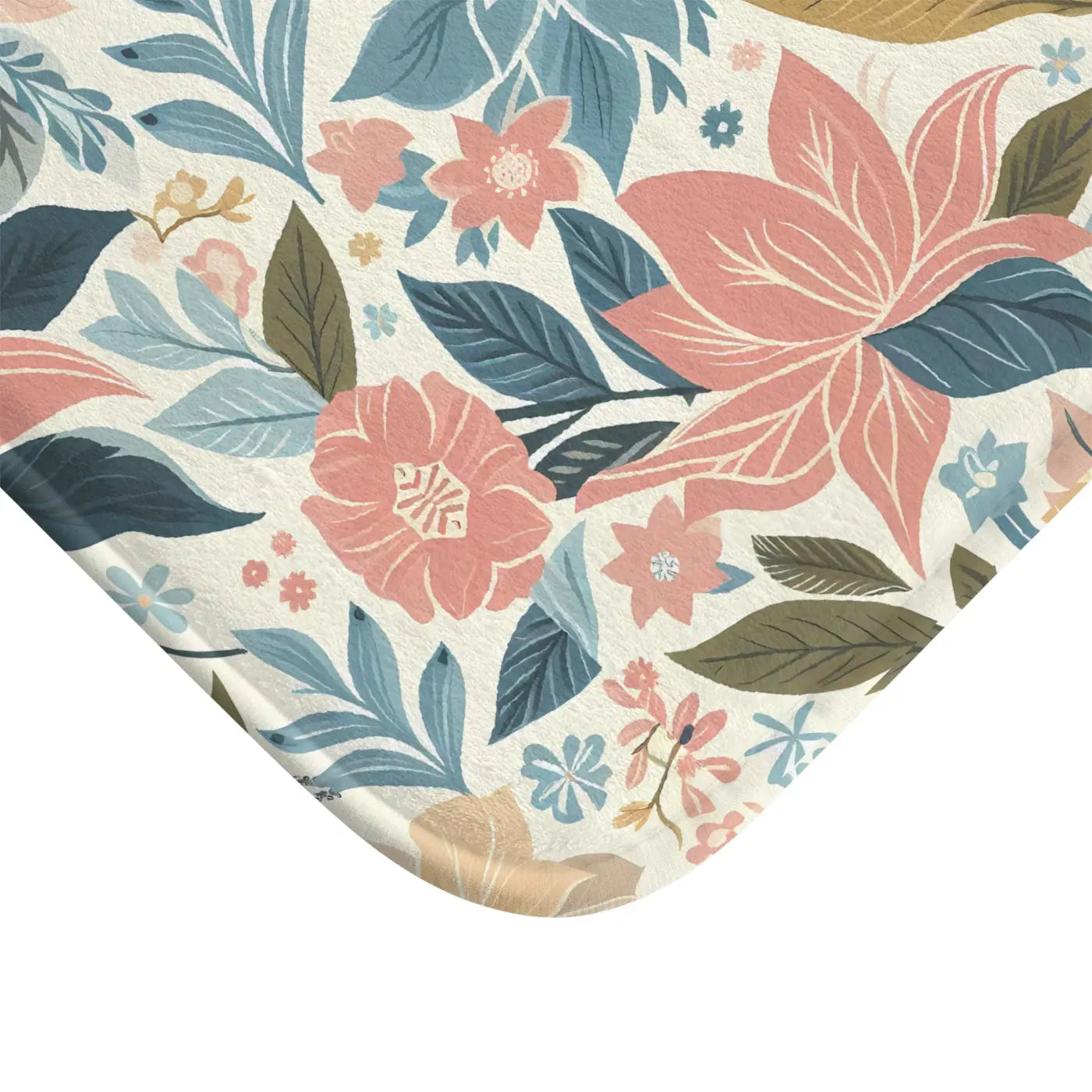 Pastel Floral Bath Mat - Anti-Slip Backing - DipaliZ