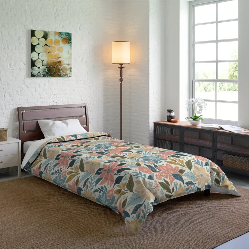 Dreamy Pastel Floral Comforter - Cozy Warmth - DipaliZ