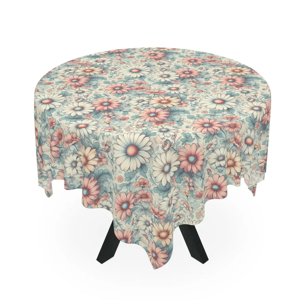 Pink Tablecloth - Pastel Floral Pattern One-Sided Print - DipaliZ