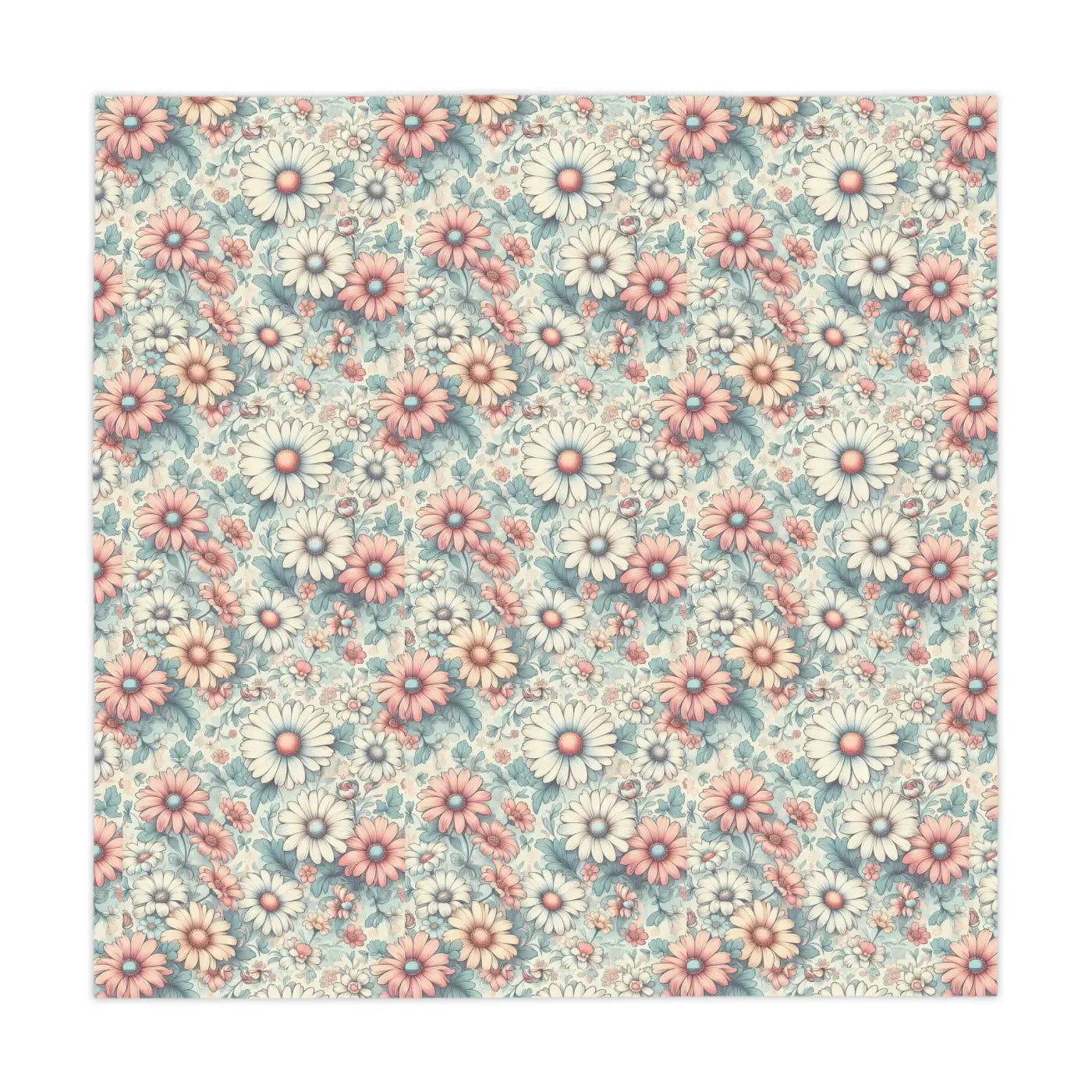 Pink Tablecloth - Pastel Floral Pattern One-Sided Print - DipaliZ
