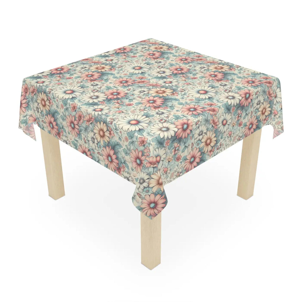 Pink Tablecloth - Pastel Floral Pattern One-Sided Print - DipaliZ