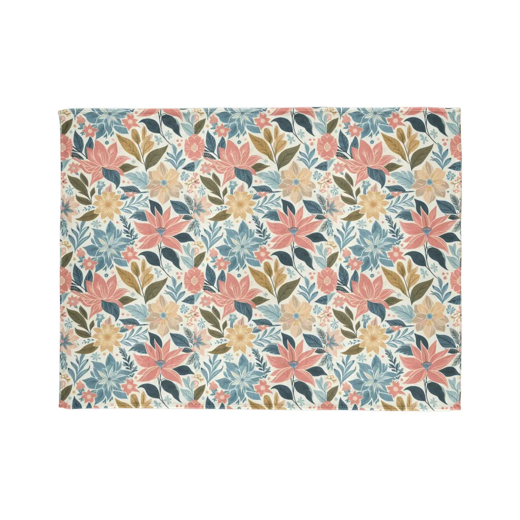 Soft Pastel Floral Blankets - Cozy Minky Polyester - DipaliZ