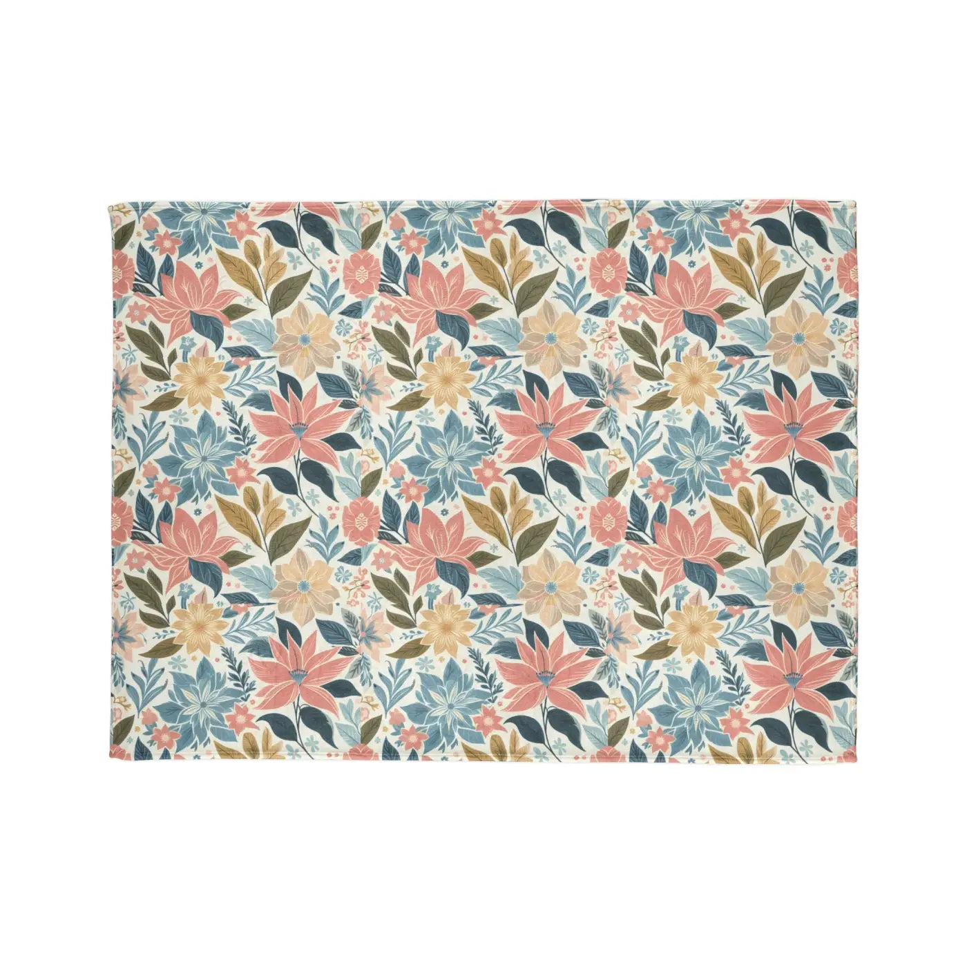 Soft Pastel Floral Blankets - Cozy Minky Polyester - DipaliZ