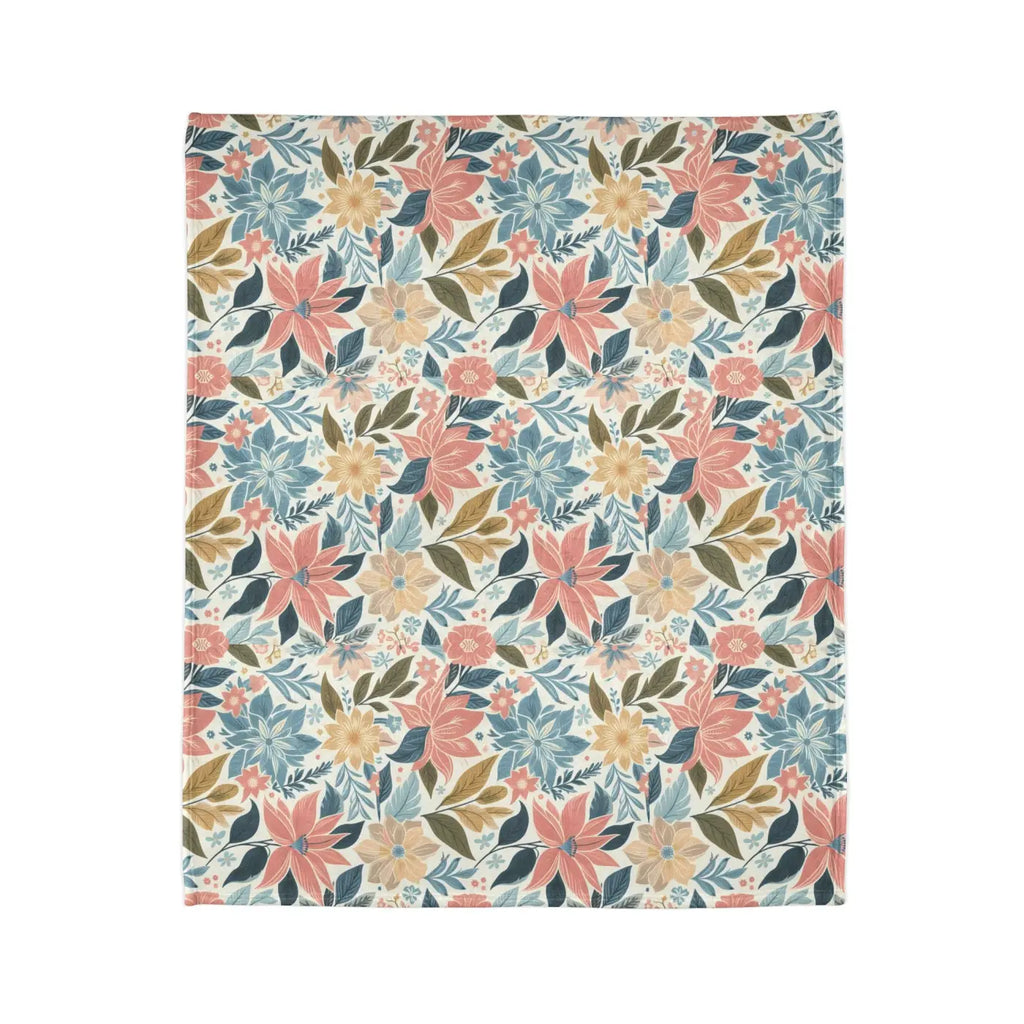 Soft Pastel Floral Blankets - Cozy Minky Polyester - DipaliZ