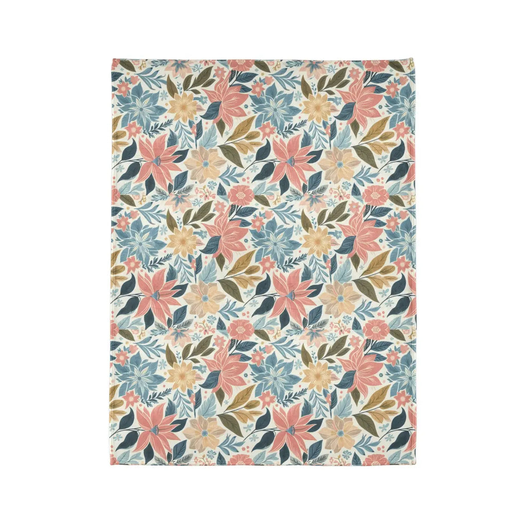 Soft Pastel Floral Blankets - Cozy Minky Polyester - DipaliZ