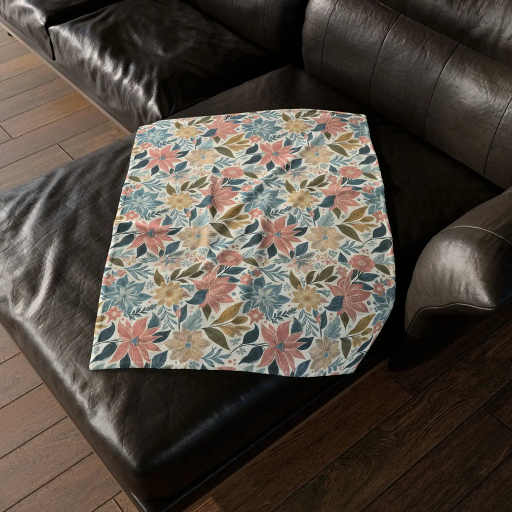Soft Pastel Floral Blankets - Cozy Minky Polyester - DipaliZ