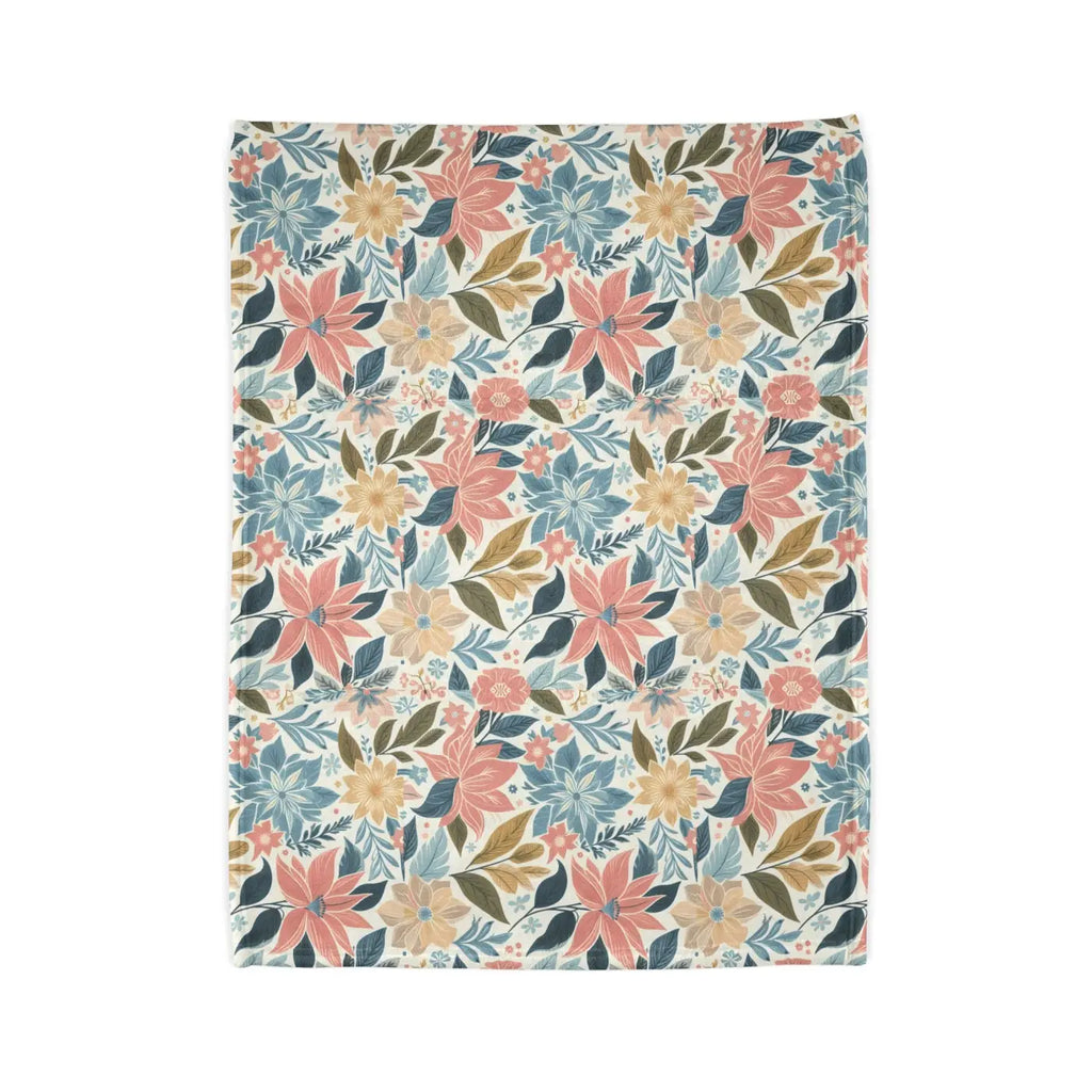 Soft Pastel Floral Blankets - Cozy Minky Polyester - DipaliZ