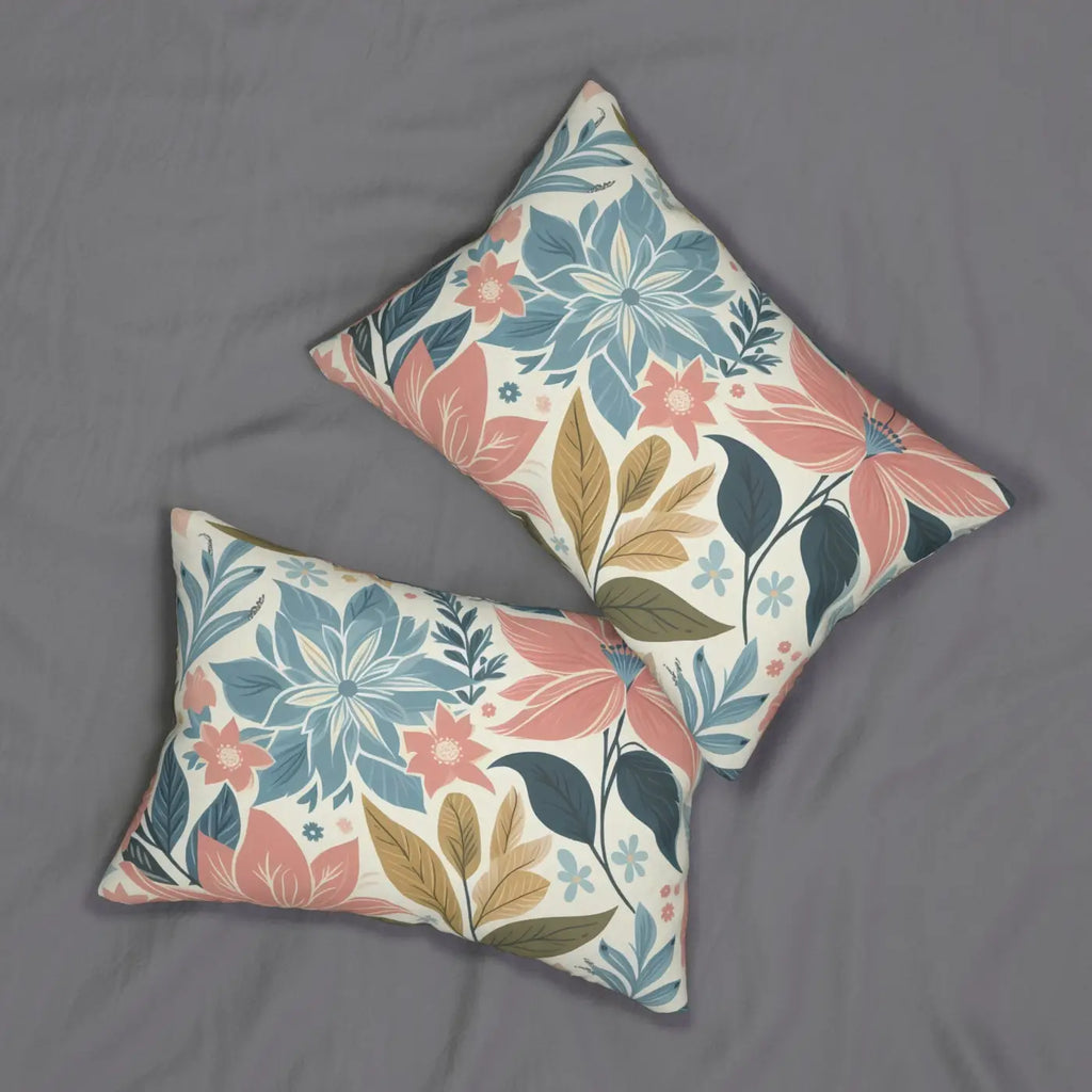 Pastel Floral Lumbar Pillow - Elegant Spun Polyester - DipaliZ