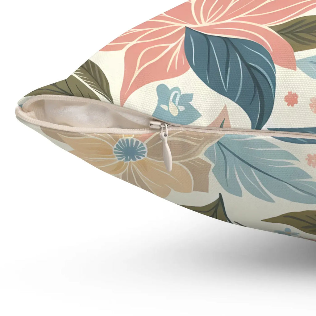 Pastel Floral Pattern Spun Polyester Square Pillow - DipaliZ