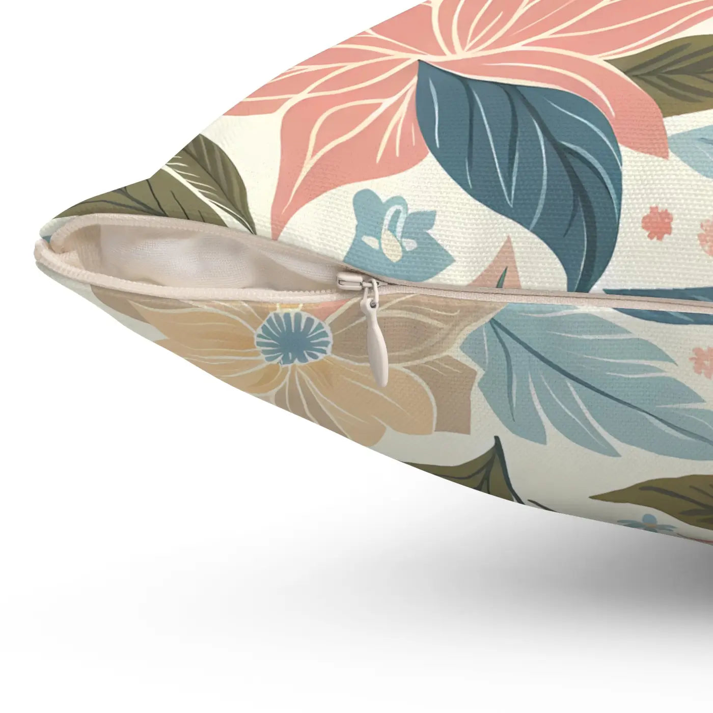 Pastel Floral Pattern Spun Polyester Square Pillow - DipaliZ