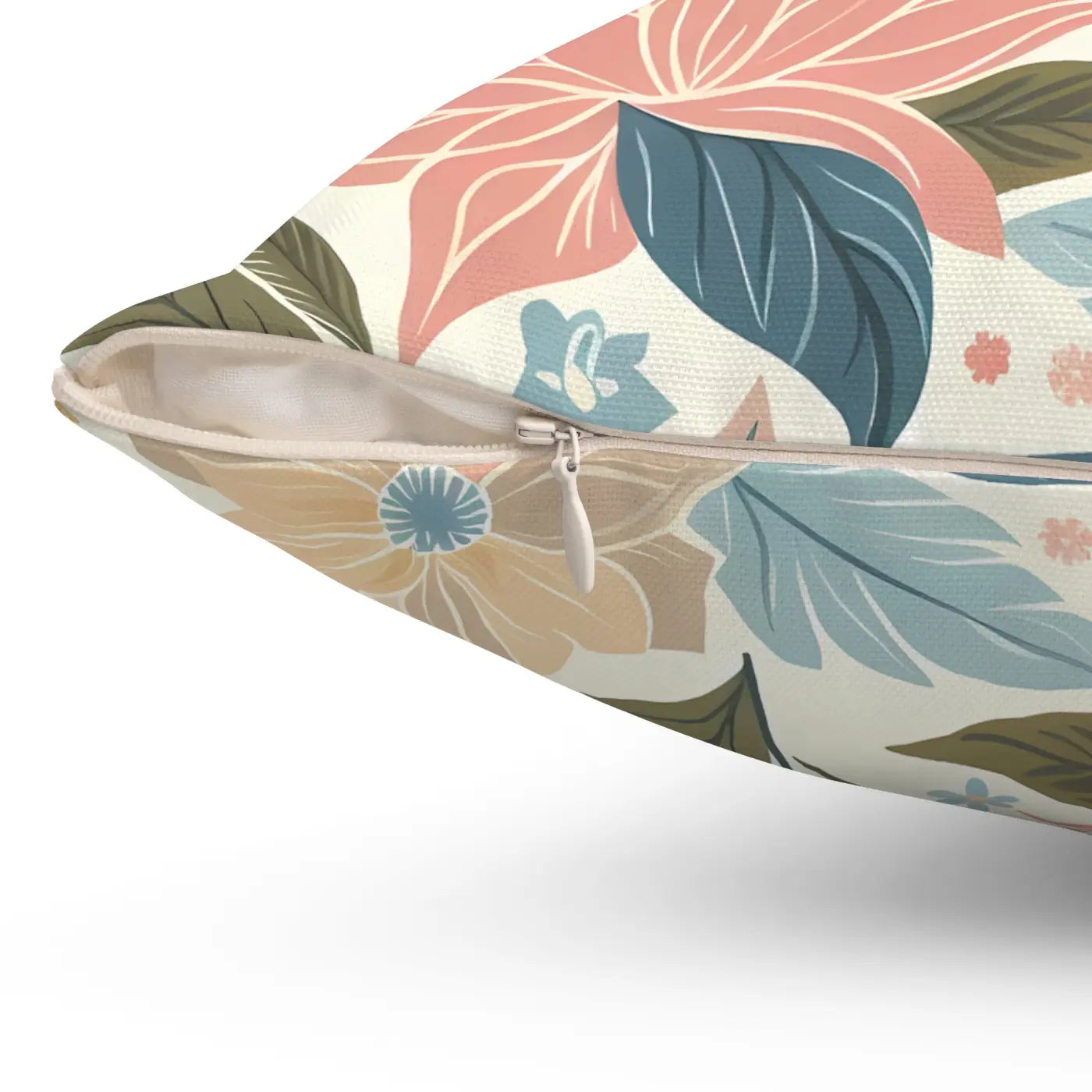 Pastel Floral Pattern Spun Polyester Square Pillow - DipaliZ