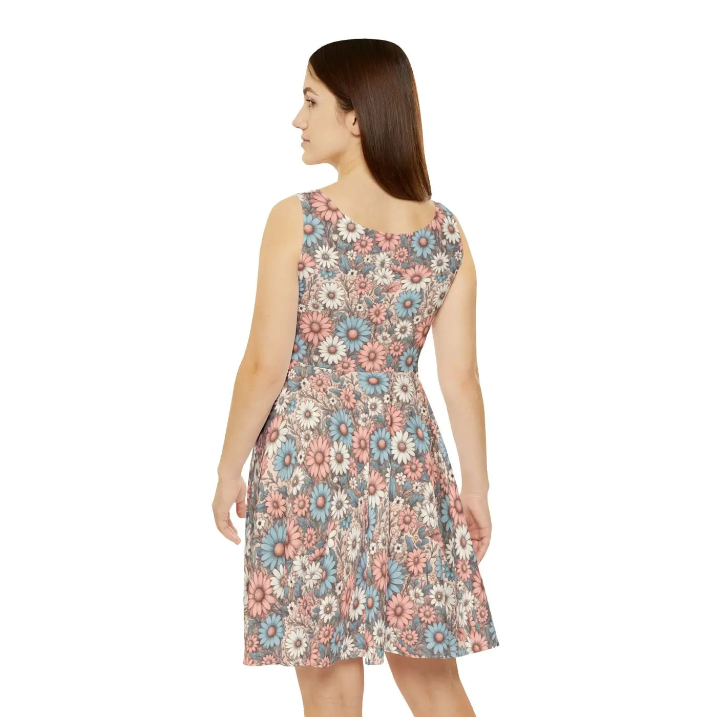 Pastel Floral Skater Dress - Romantic Style - DipaliZ