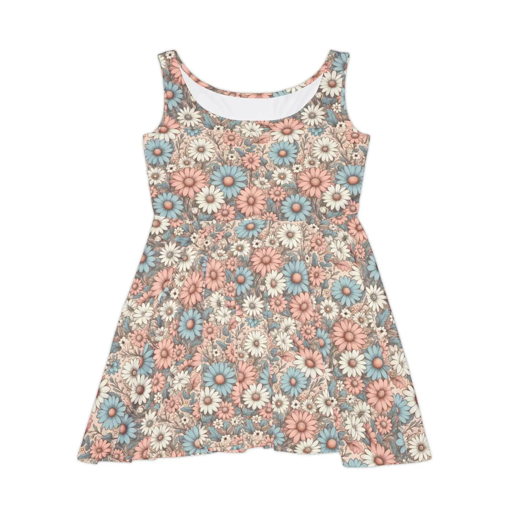 Pastel Floral Skater Dress - Romantic Style - DipaliZ