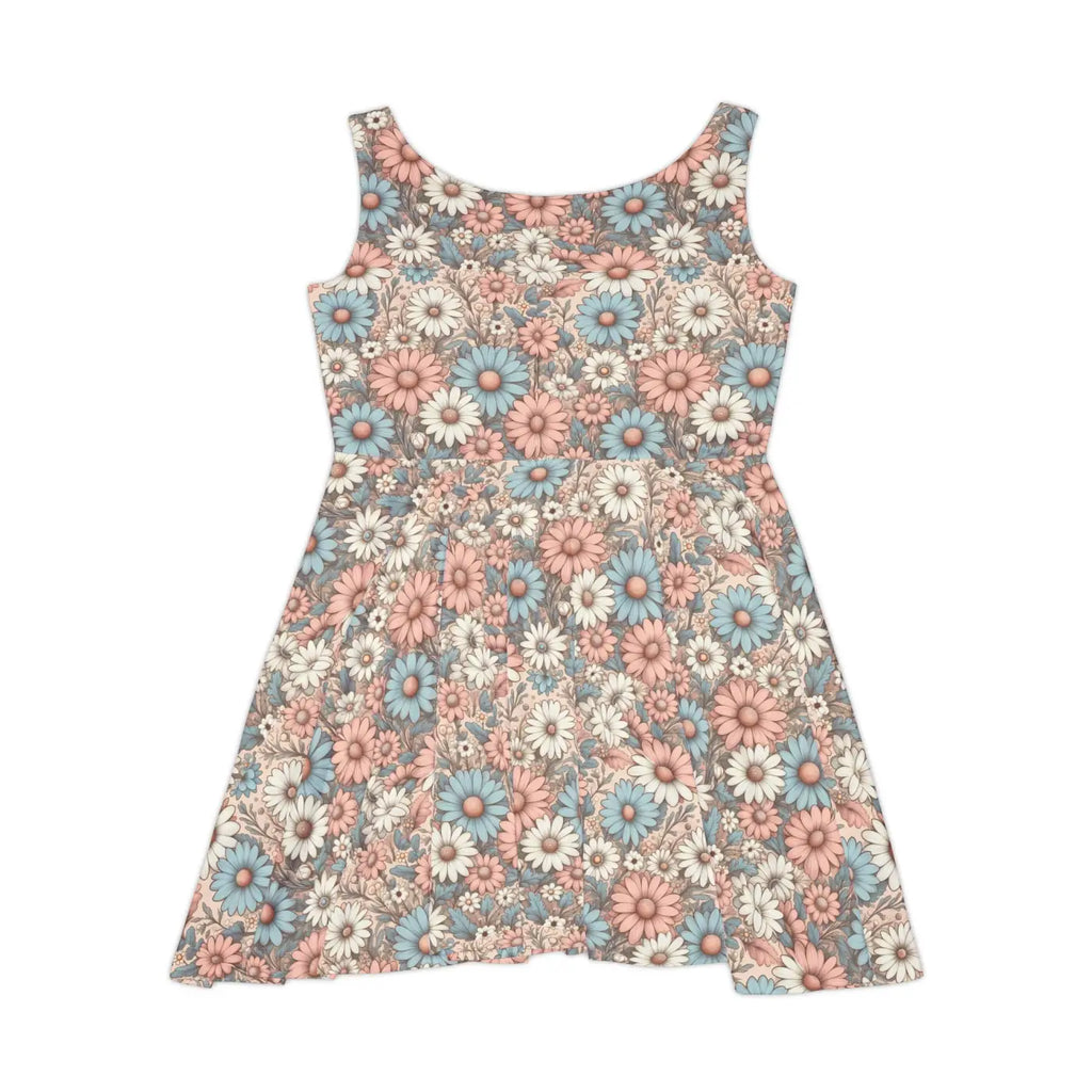 Pastel Floral Skater Dress - Romantic Style - DipaliZ