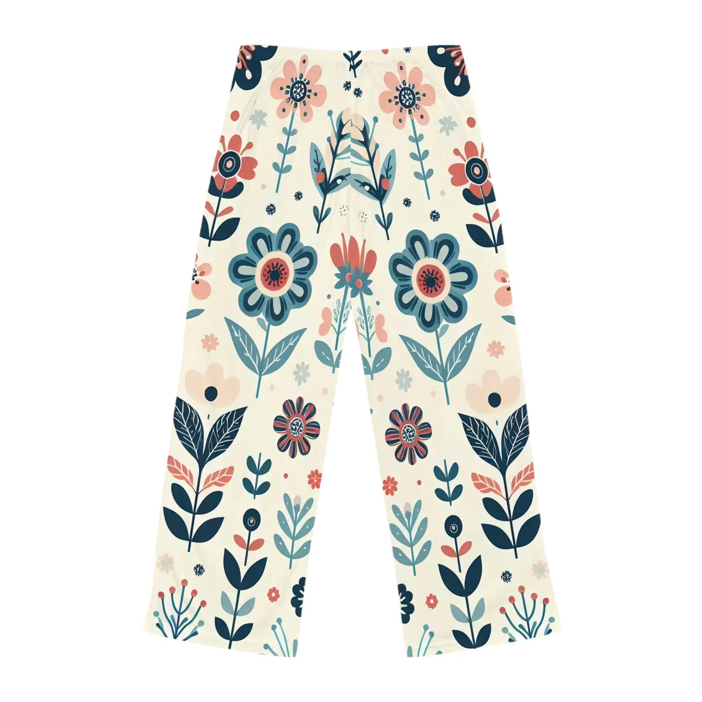 Pastel Floral Pajama Pants - Drawstring Tie Loungewear - DipaliZ