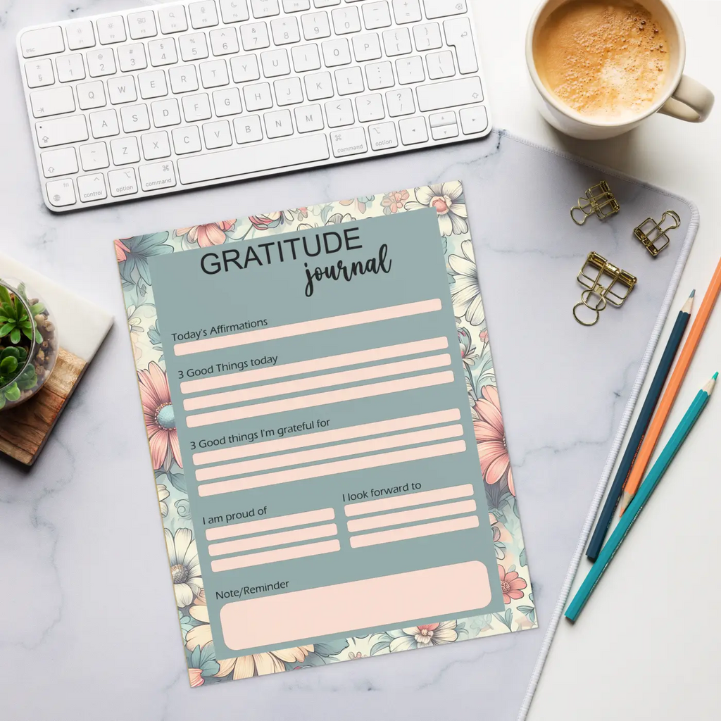 Florals Gratitude Journal - Captivating Pastel Design - DipaliZ