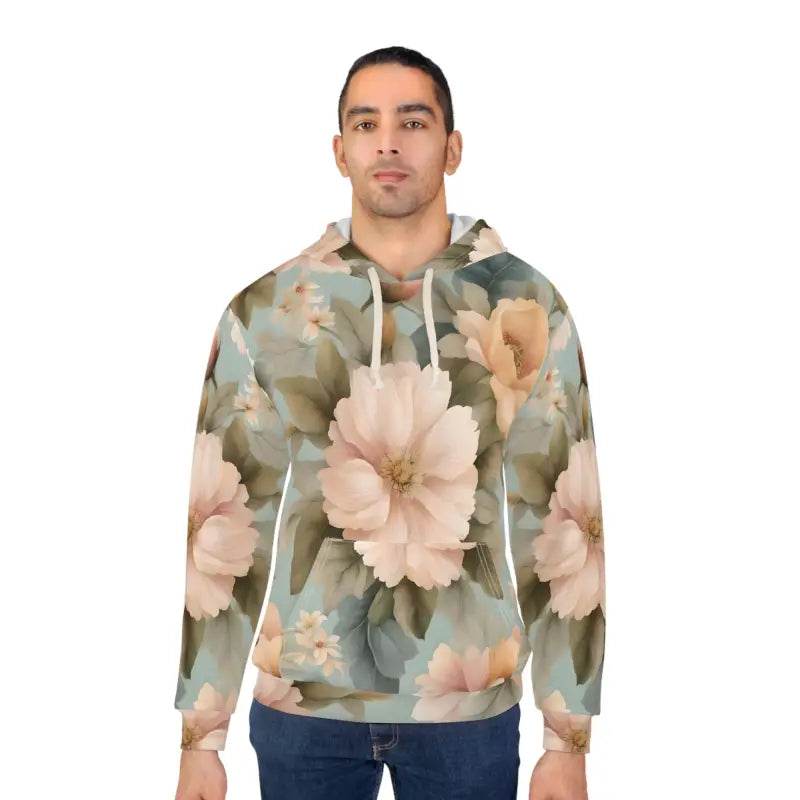 Floral Pullover Hoodie - Pastel Garden Design - DipaliZ