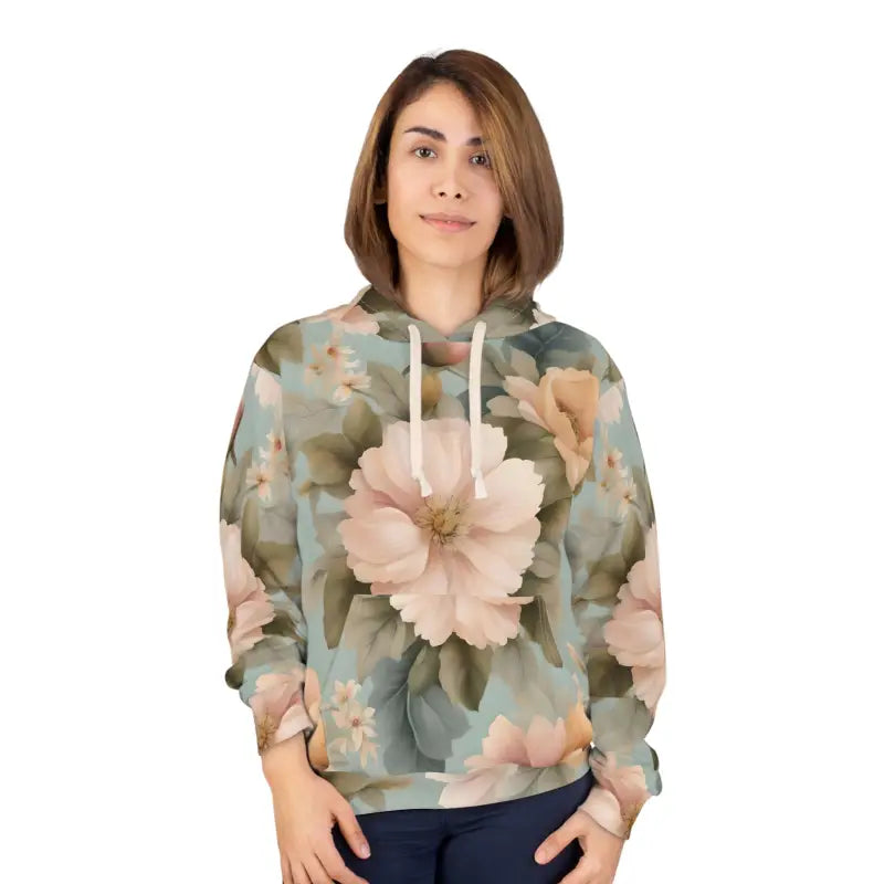 Floral Pullover Hoodie - Pastel Garden Design - DipaliZ