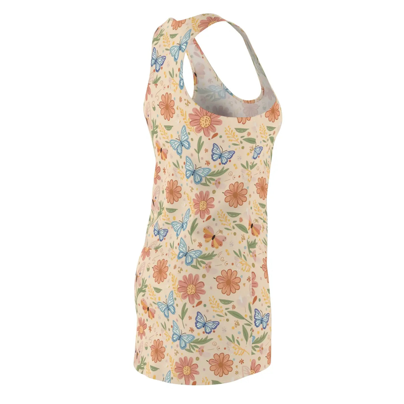 Floral Racerback Dress - Pastel Flowers and Butterflies - DipaliZ