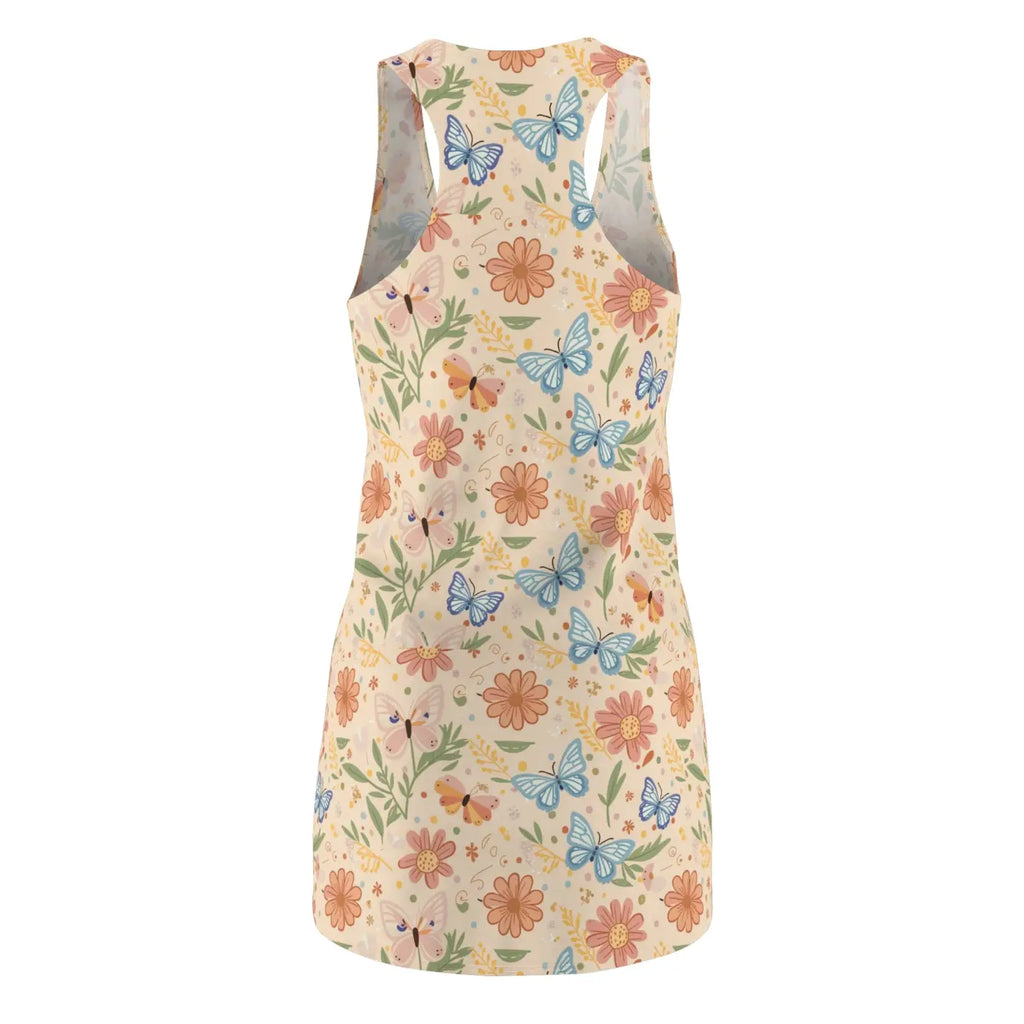 Floral Racerback Dress - Pastel Flowers and Butterflies - DipaliZ