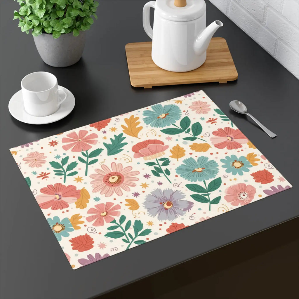 Chic Pastel Flowers Placemats - High-Quality Cotton - DipaliZ