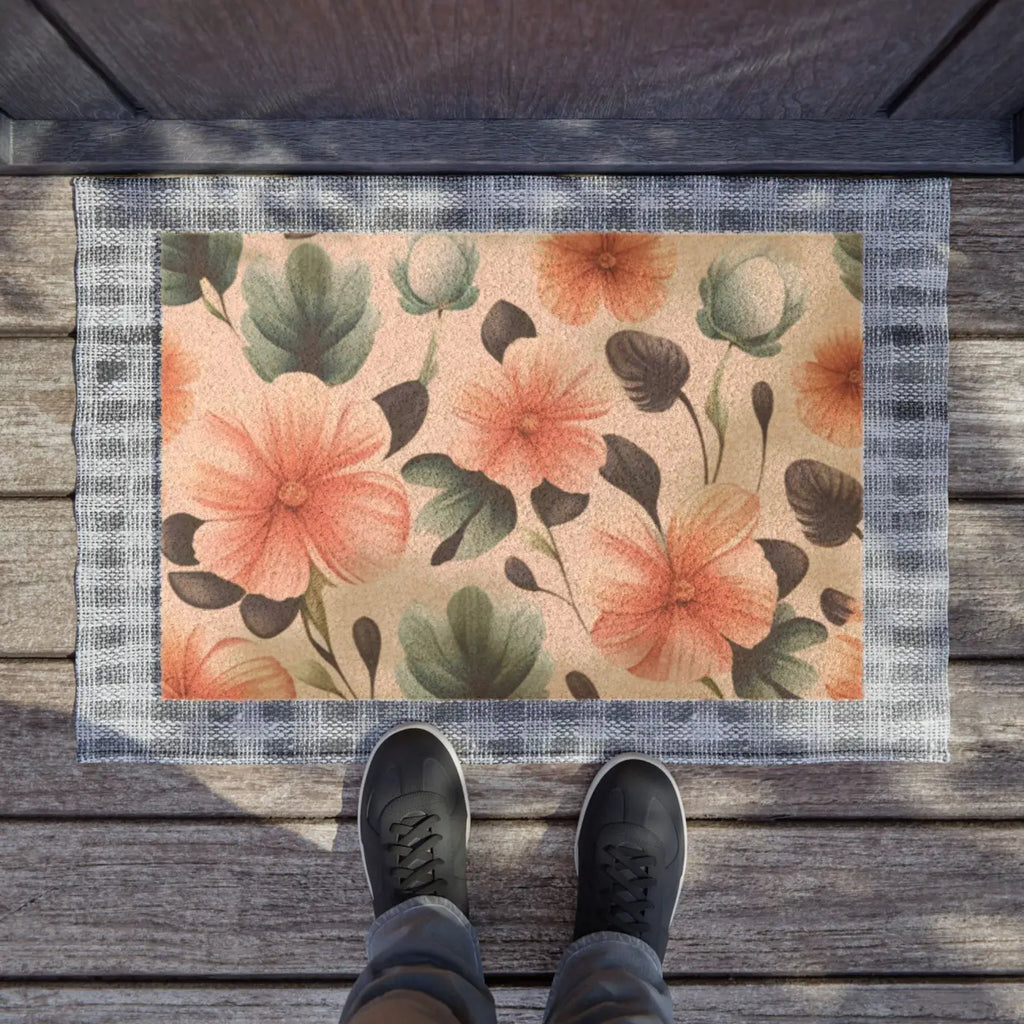 Pastel Flowers Doormat - Eco-Friendly Coconut Fiber - DipaliZ