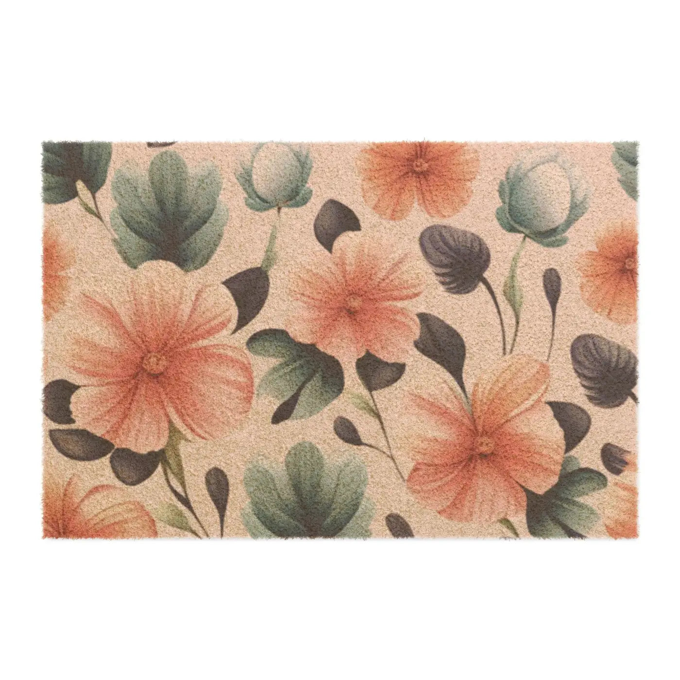Pastel Flowers Doormat - Eco-Friendly Coconut Fiber - DipaliZ